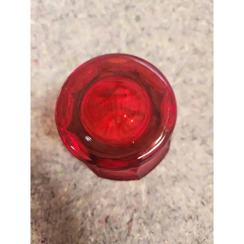 Vtg Viking Glass Ruby Red Georgian Honeycomb Drinking Glass